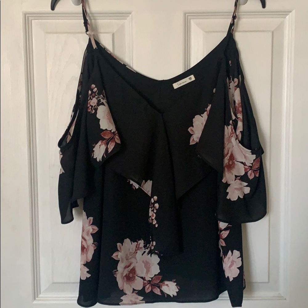 Off The Shoulder Floral Blouse